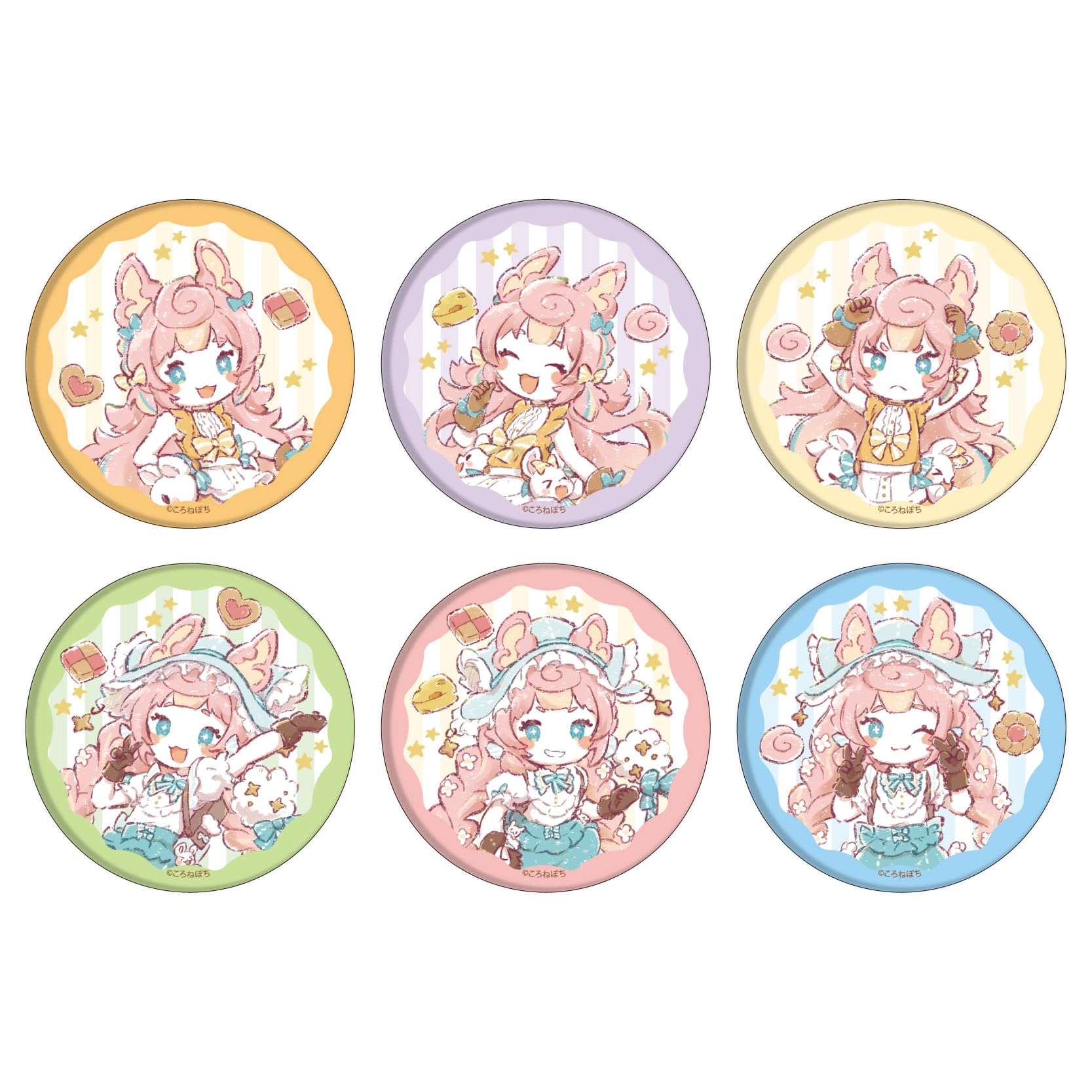 Amazon.co.jp: ころねぽち 01 グラフアートイラスト 缶バッジ 6