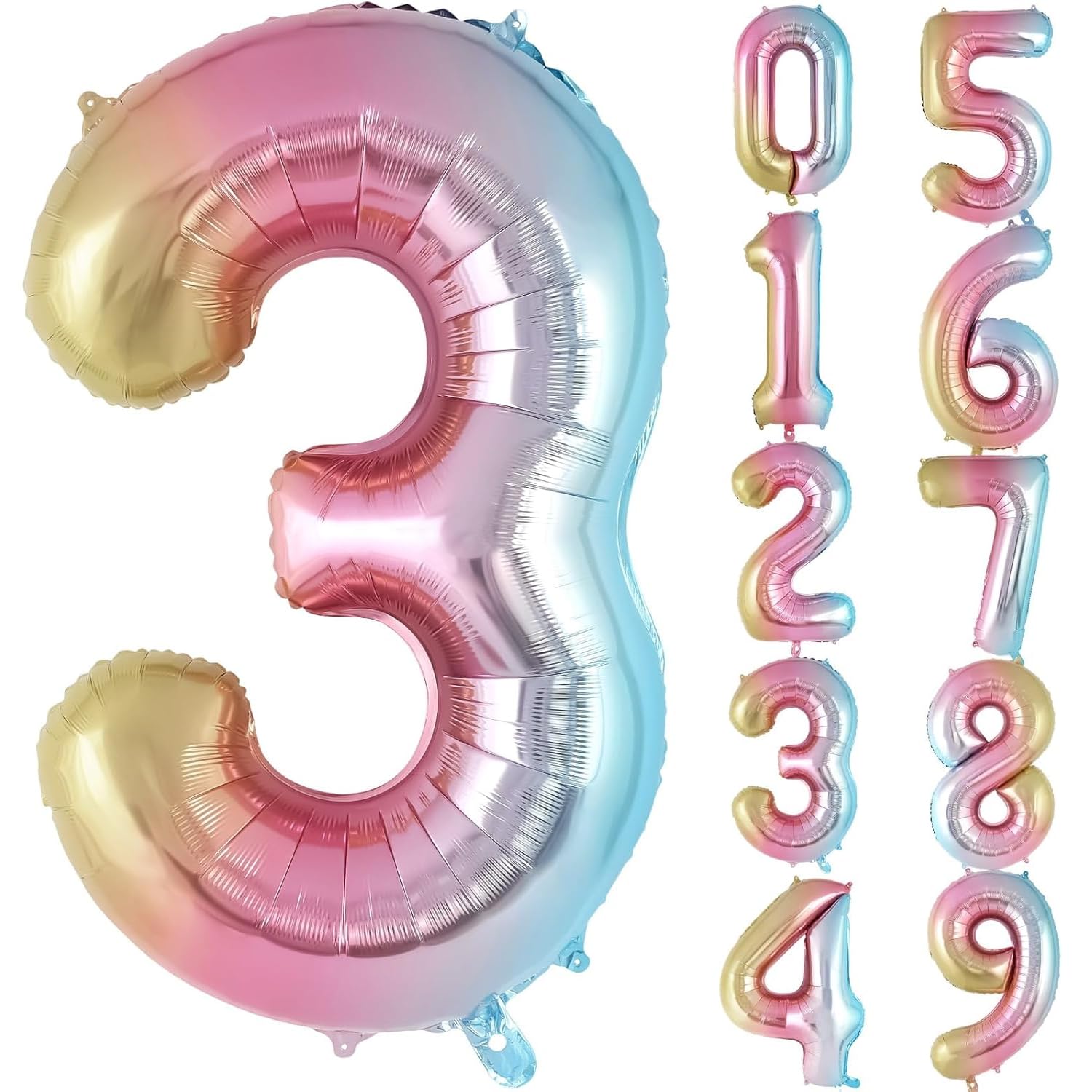 Rainbow Number 1 Balloon – 32 Inch Birthday Decor -24