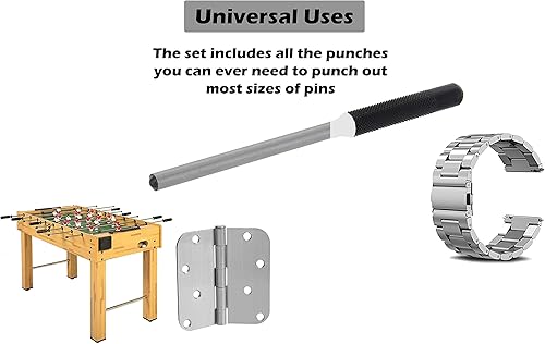 Miniatura 6 de RamPro set de punzones con bolsa para almacenamiento, kit de herramientas de remoción de acero de 9 piezas  perfecto para joyas, relojes, rifles