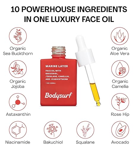 Miniatura 7 de Aceite facial Bakuchiol y suero alternativo – Aceite facial antienvejecimiento de lujo con camelia, espino marino y jojoba – Aceite facial