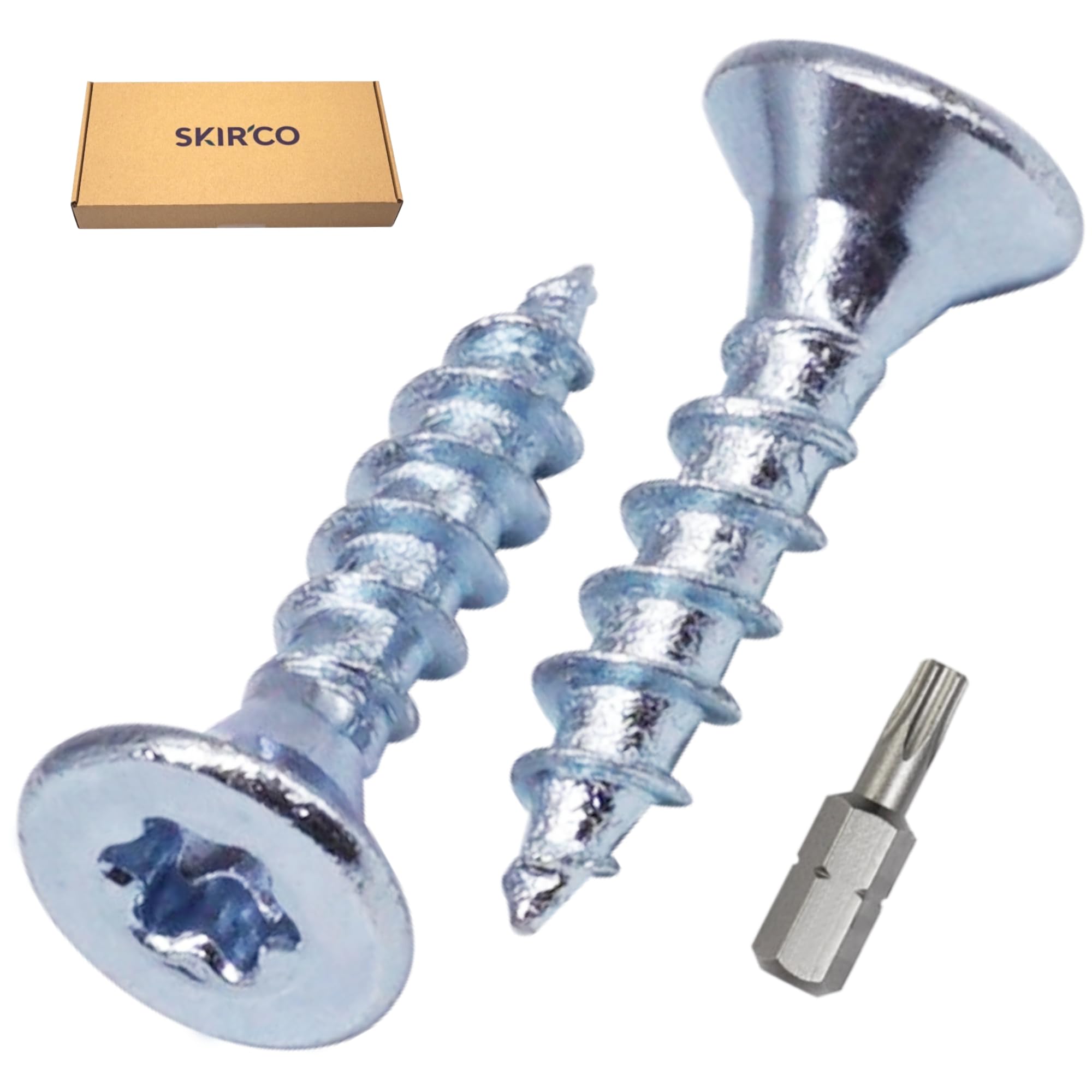 SKIR'CO (1000 pcs) Zinc Plated Steel Wood Screws 3.5 x 16 mm, Torx Head, Countersunk Head, Chipboard Screws, Fully Threaded - Image 2