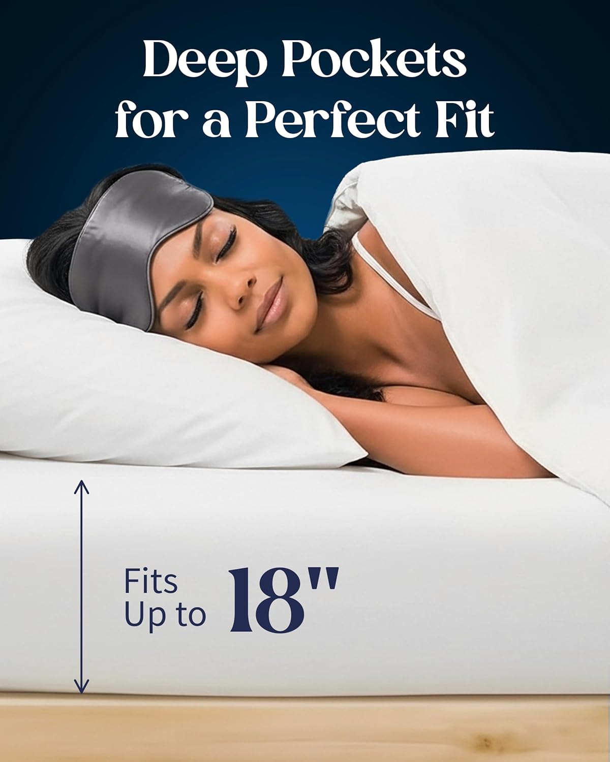 Cooling Fitted Sheet King Size - 1 PC BreezeWeave Cooling Sheets for Hot Sleepers & Cool Rest w/ 16 in Deep Pocket - Corner Straps, Cloud Soft, Ultra Durable - 73 x 77 in (White) - Image 3