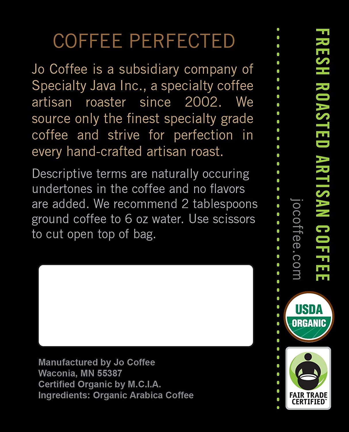 NEW YORK JO: 2 lb, Medium Dark Roast Organic Ground Coffee, Signature Blend, 100% Arabica Coffee, USDA Certified Organic, NON-GMO, Fair Trade Certified, Gluten Free, Gourmet Coffee from Jo Coffee®