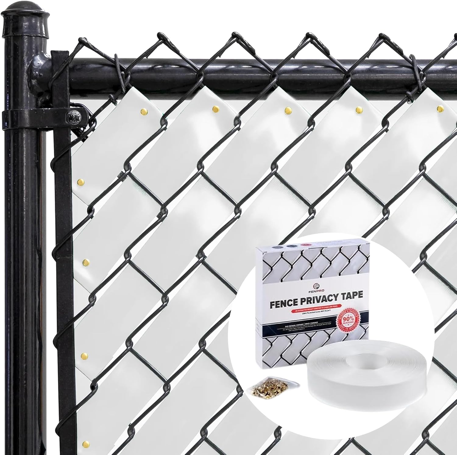 Chain Link Fence Privacy Tape 250 ft (40 SqFt) (Arctic White) for Gardening, Outdoor Wall, Balcony, Patio, Yard, Injury Prevention, Safety Fence Cover for Dog, Other Pet Hedge Slats