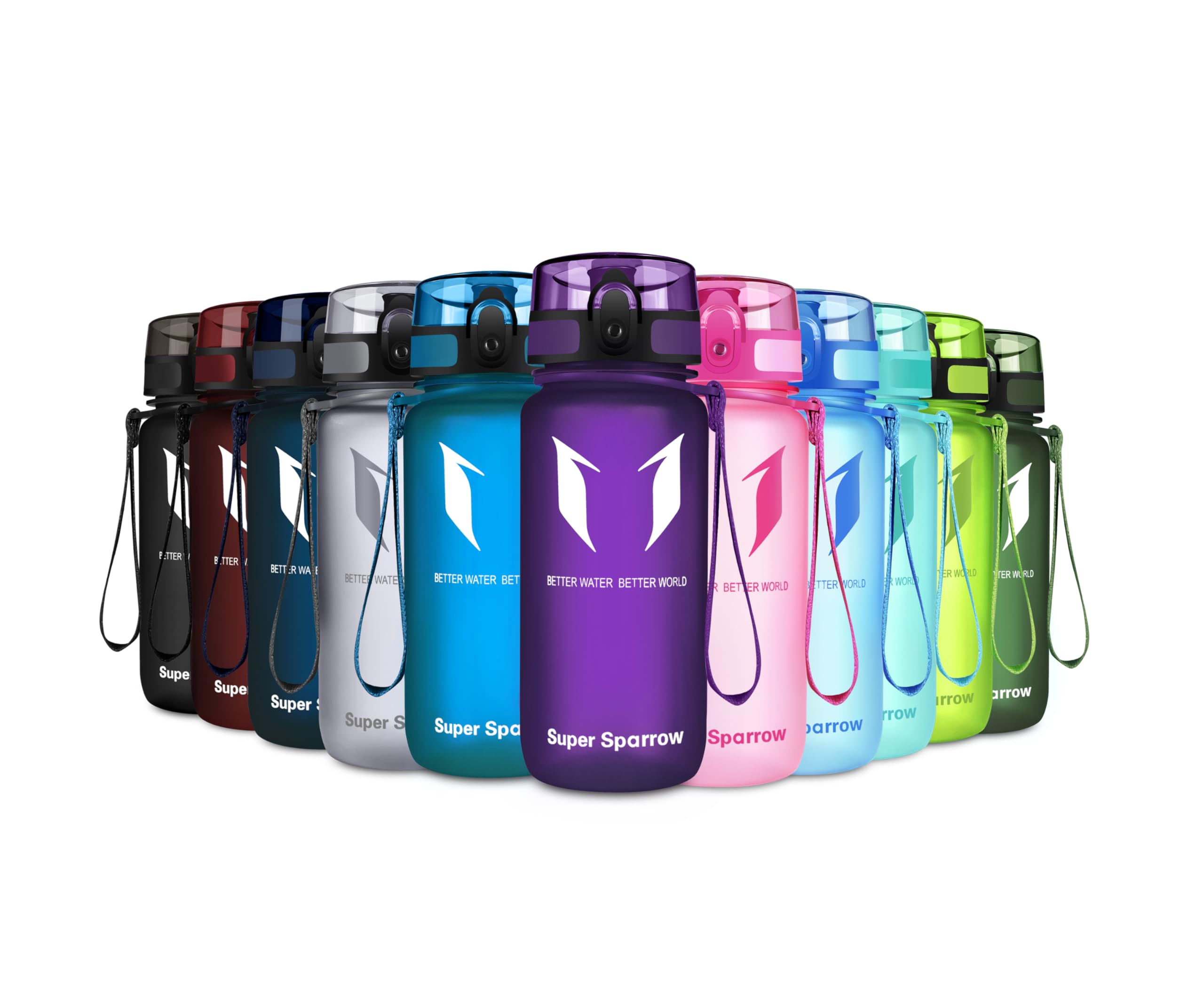 Super Sparrow Borraccia Sportiva & Bottiglia Bambini Senza Perdite - 350ml/500ml/750ml/1L/1.5L - Senza BPA