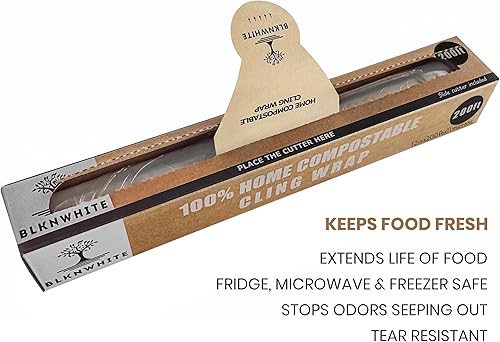 BlknWhite Certified Compostable Cling Wrap with Slide Cutter - Thumbnail 3