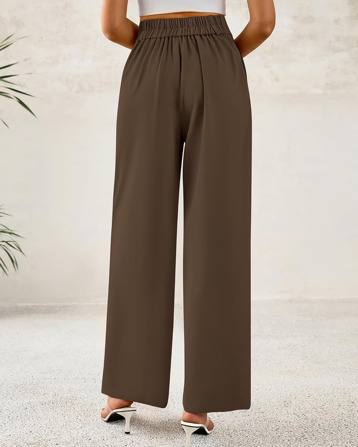BTFBM Women Wide Leg Dress Pants 2026 High Waisted Button Pleated Business Casual Trousers Office Work Palazzo Pants - Image 3