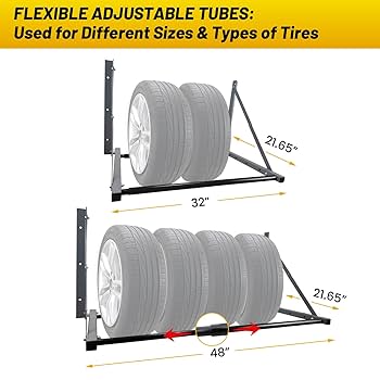 Multi Tire Storage System Wall Mount Folding Tire Wheel Storage Rack