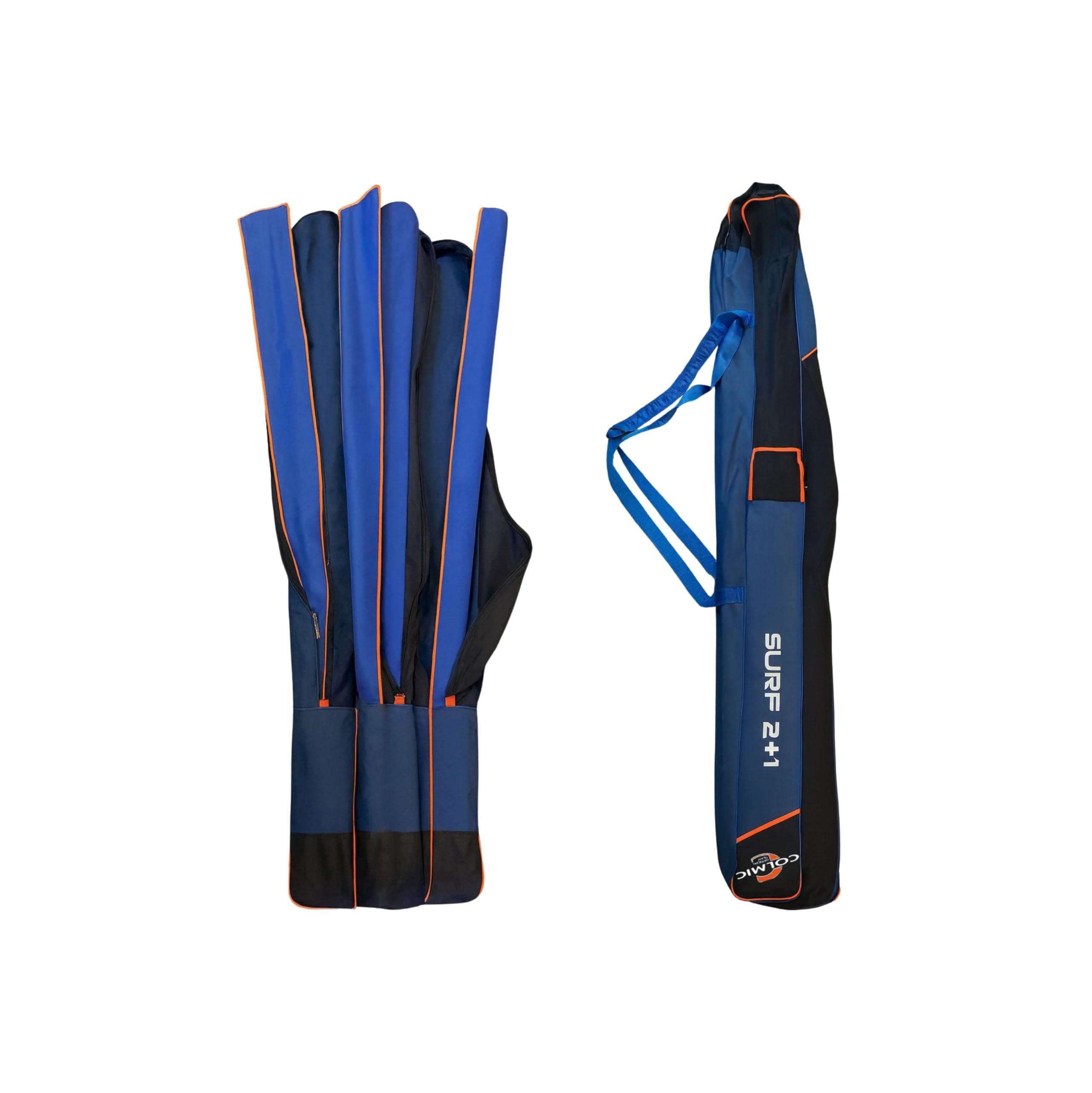 Fodero Colmic Ufficiale Fodero Da Pesca Surf Colmic 2+1 - Con 3 Scomparti E Tasca Laterale, Per Canne Da Surfcasting Fodero Da Surfcasting