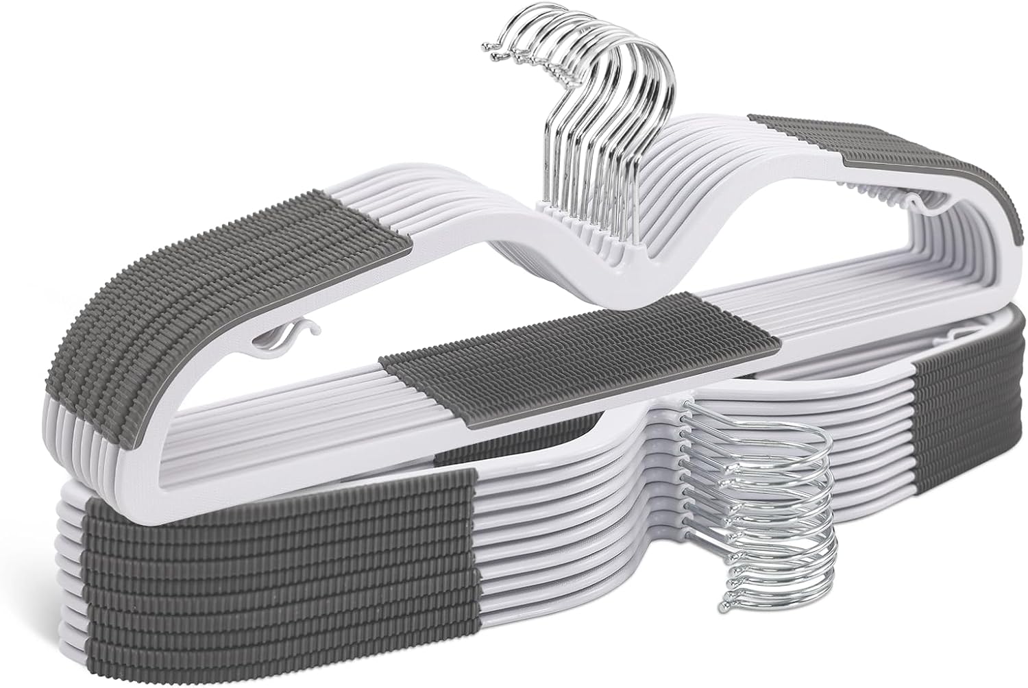 Short Neck Plastic Hangers 20 Pack, Space Saving Non-Slip Clothes Hangers