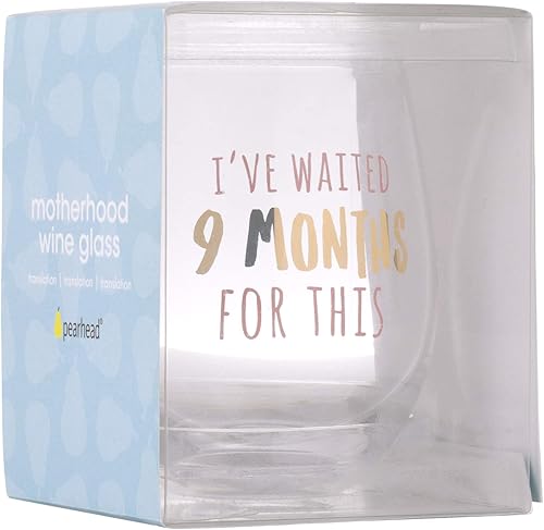 Miniatura 4 de Pearhead He esperado 9 meses para esto Copa de vino sin tallo, perfecta para el Día de la Madre, regalo ideal para baby shower, posparto, nuevas