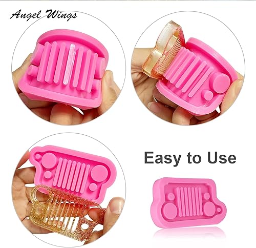 Miniatura 2 de Kit de 33 moldes de resina epoxi  3 moldes de llavero de soporte de luz de coche y moldes de fundición epoxi de silicona con agujero