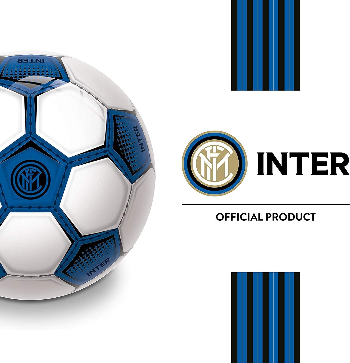Pallone Da Calcio Inter Milano Mondo Toys - PVC, Diametro 23cm, Colori Nero/Azzurro/Bianco