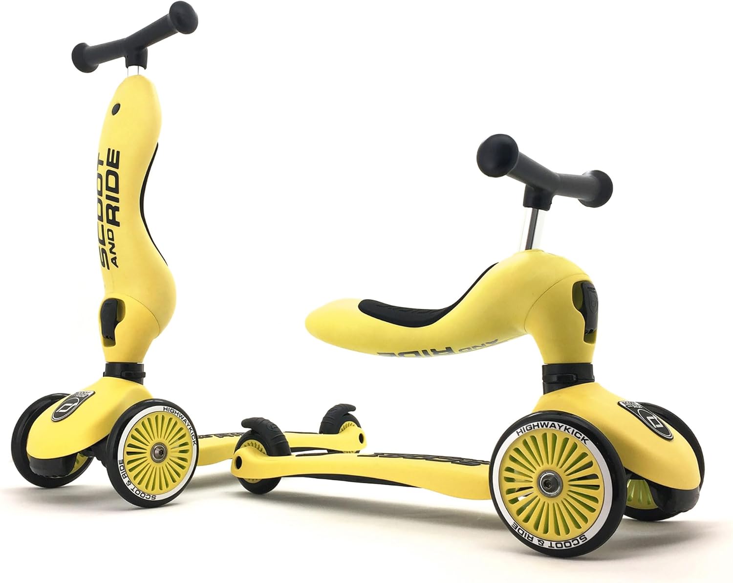 Scoot & Ride 2-in-1 Ride-On & Stand Kids Scooter Lemon