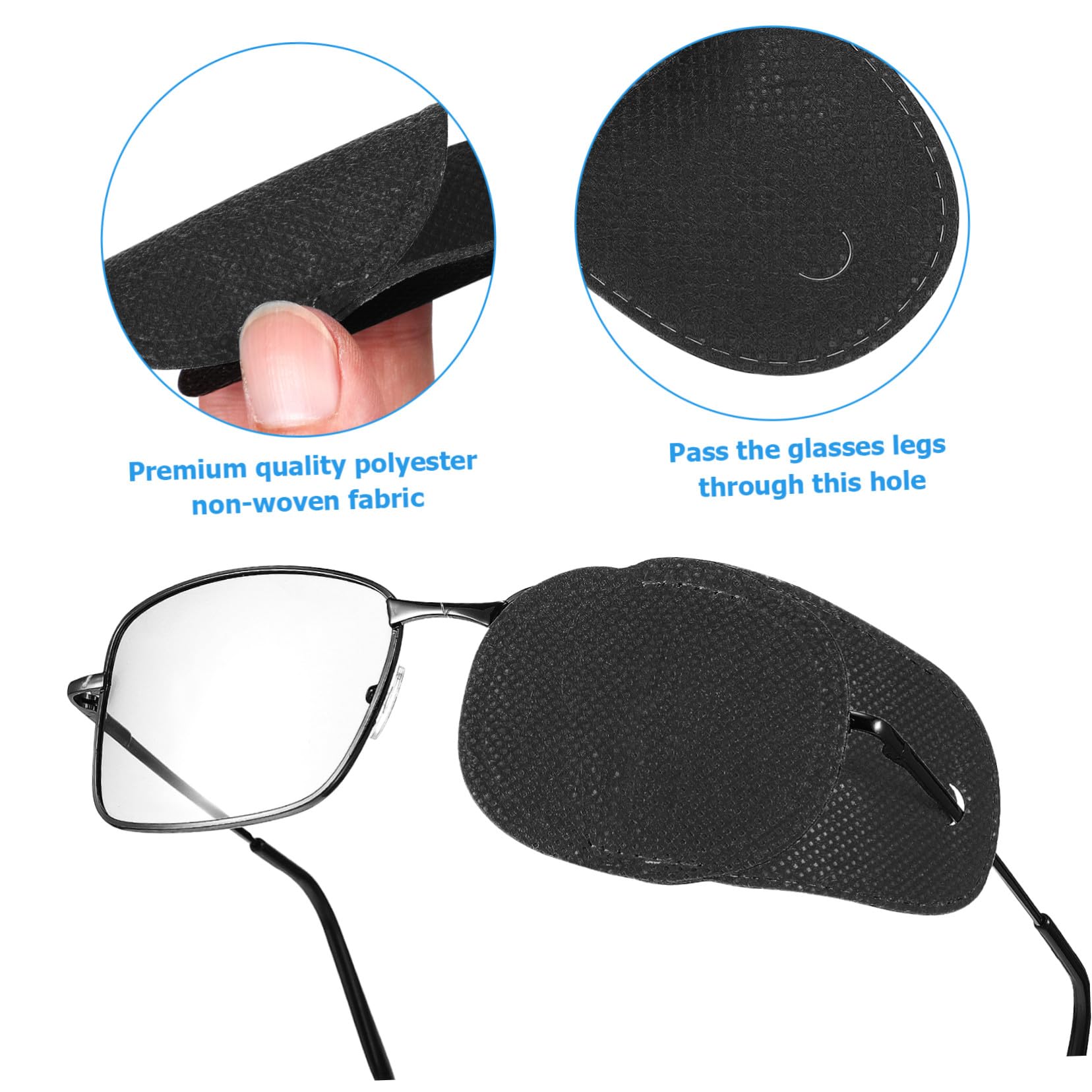 Parches Oculares para Gafas de Tela No Tejida, 12 Piezas sin Irritación Piel, Fijación Segura para Uso en Casa y Viajes