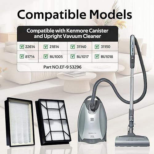 Miniatura 8 de Filtro Hepa EF-9 para aspiradoras verticales 53296 40195 y envase Modelo 22614 10065 y 31140