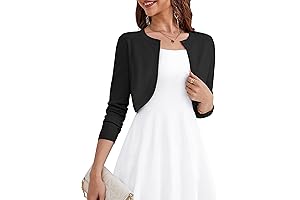 Women's Long Sleeve Cardigan Knit Sweaters Cropped Open Front Bolero Shrug for Dresses
