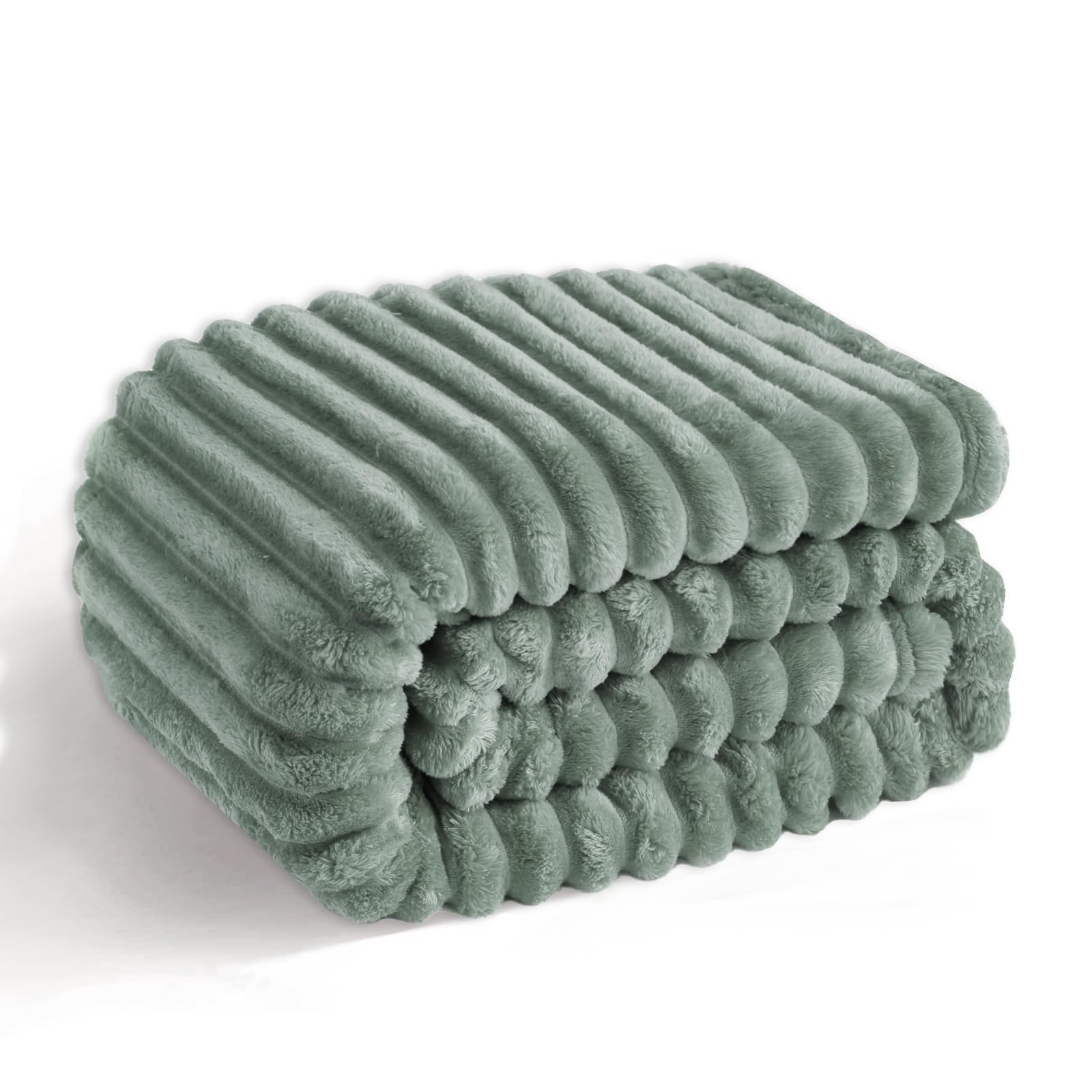 Jeté De Lit En Flanelle Super Doux - Marron à Rayures - Couverture Chaude Légère Pour Adulte/enfant