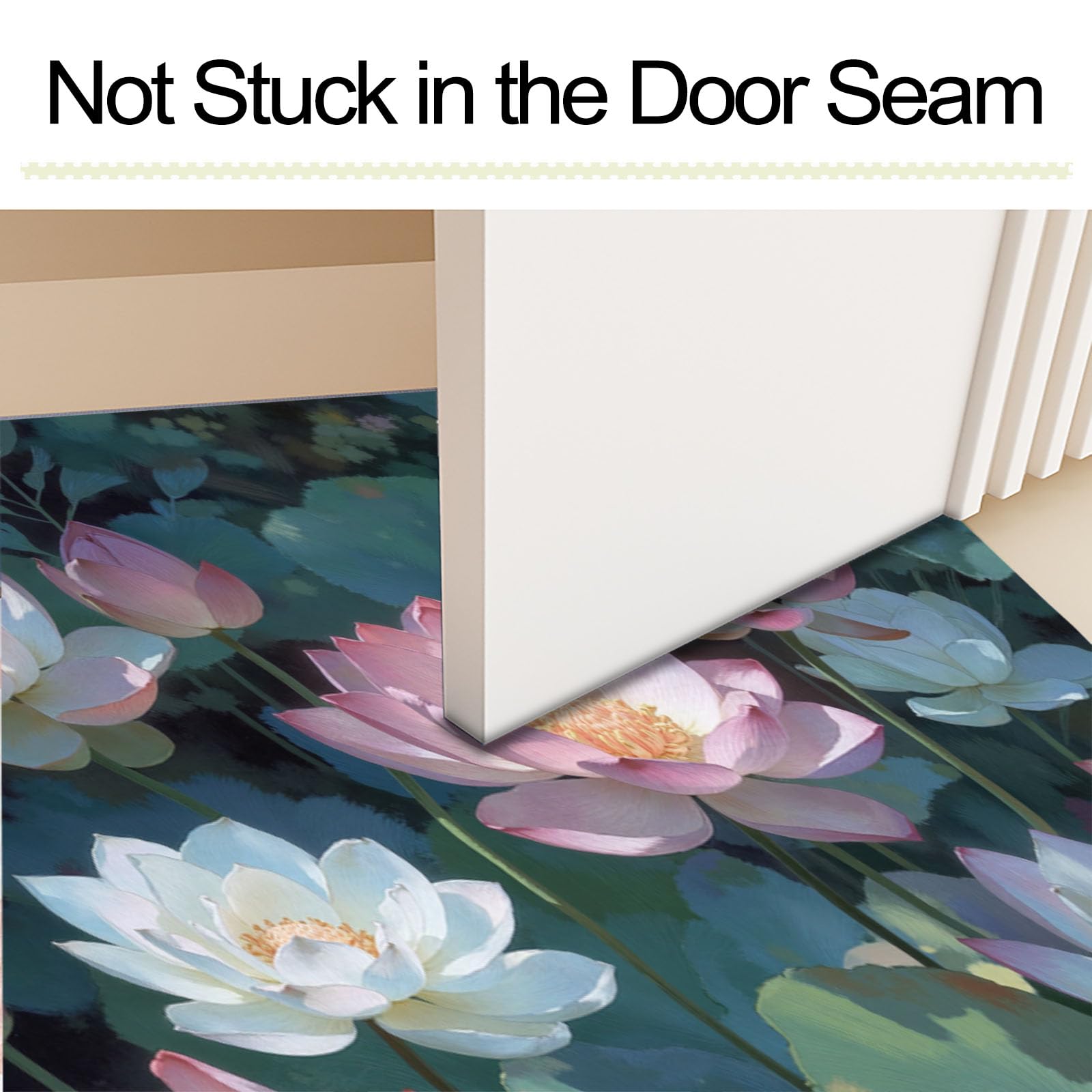 Paillasson de intérieur Antidérapant, Tapis de Romantique Jardin, Tapis Salle de Bain Flanelle Douce, Absorbant l'eau, pour Cuisine (Aquarelle Fleurs Sauvages, 60x90cm