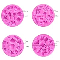 Vista 4 de Tvoip Molde de silicona para decoración de tartas, 4 uds, tema de bebé, 3D, molde de silicona para decoración de tartas, moldes de azúcar