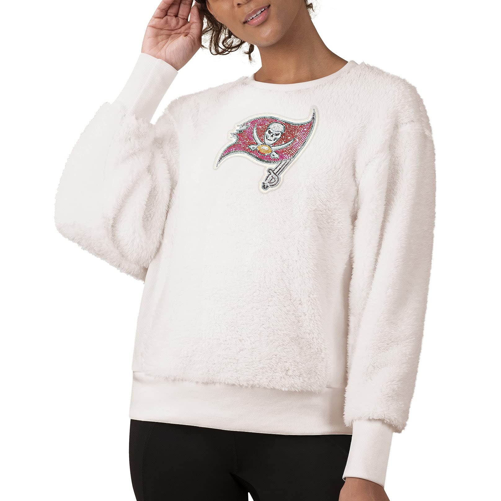 Touch Women's White Tampa Bay Buccaneers Milestone Tracker Pullover Sweatshirt