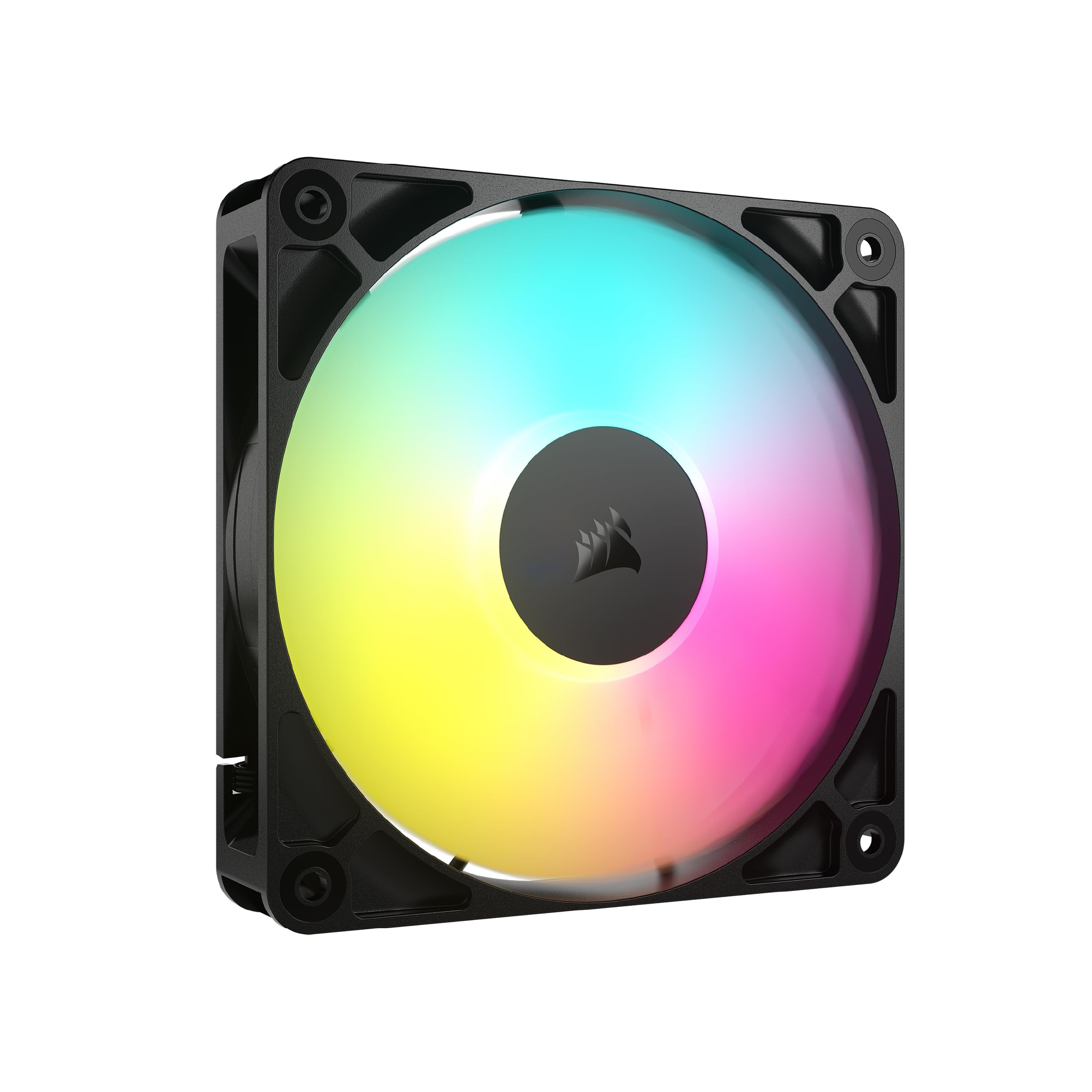 CORSAIR RS120 ARGB 120 mm PWM Ventilador – Conexión en Cadena – Bajo Nivel de Ruido – Rodamiento de Cúpula Magnética – Paquete Sencillo – Negro