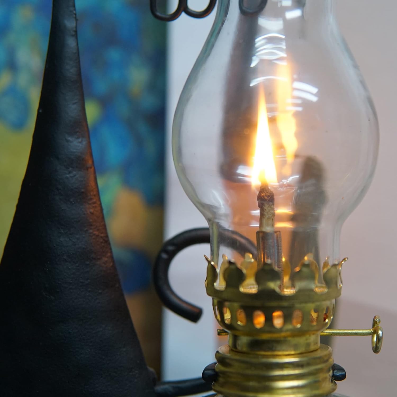 2pcs 5 Fluid Ounce Oil Lamps for Indoor Use, Oil Lamp Wicks with Fire Control Knob, Kerosene Lamp Oil Lamps / Lanterns, Hurricane Lamp with Adjustable Fire Wick (2), (OILLAMP2)