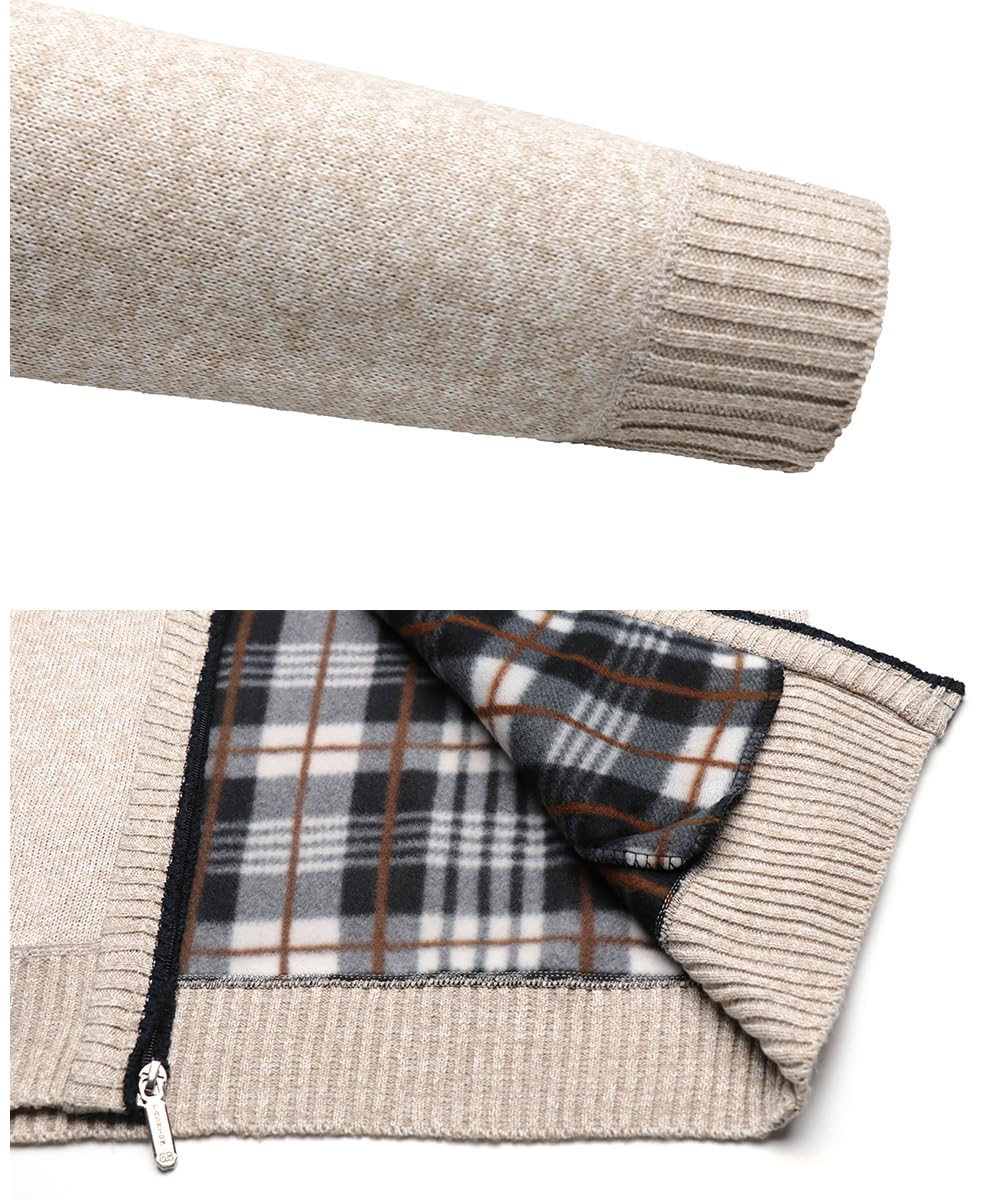 Hommes Cardigan Pulls Manteaux Tricoté Casual Ouvrez-Front Zippé Gilet Automne Hiver Chaud Pull Sweat avec Col Debout