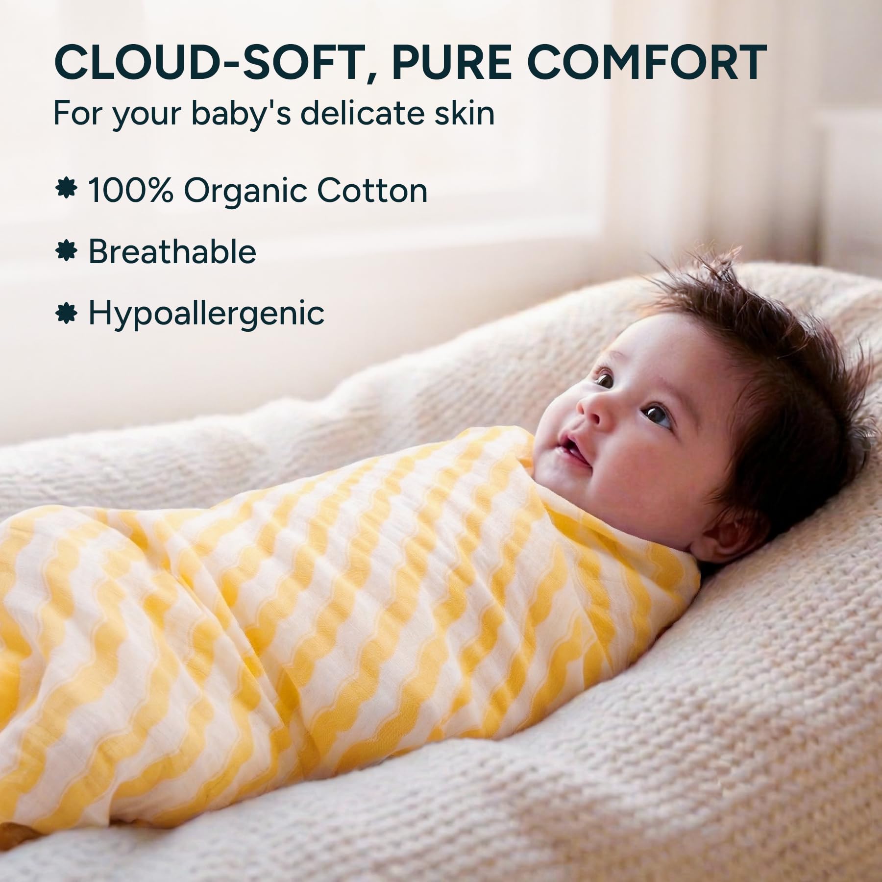 Organic Cotton Swaddle - Extra Large for Baby -2 Organic Cotton Swaddle - Extra Large for Baby -2