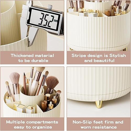 Miniatura 83 de Organizador de brochas de maquillaje giratorio de 360°, organizador de maquillaje, organización de maquillaje y almacenamiento de cuidado de la piel