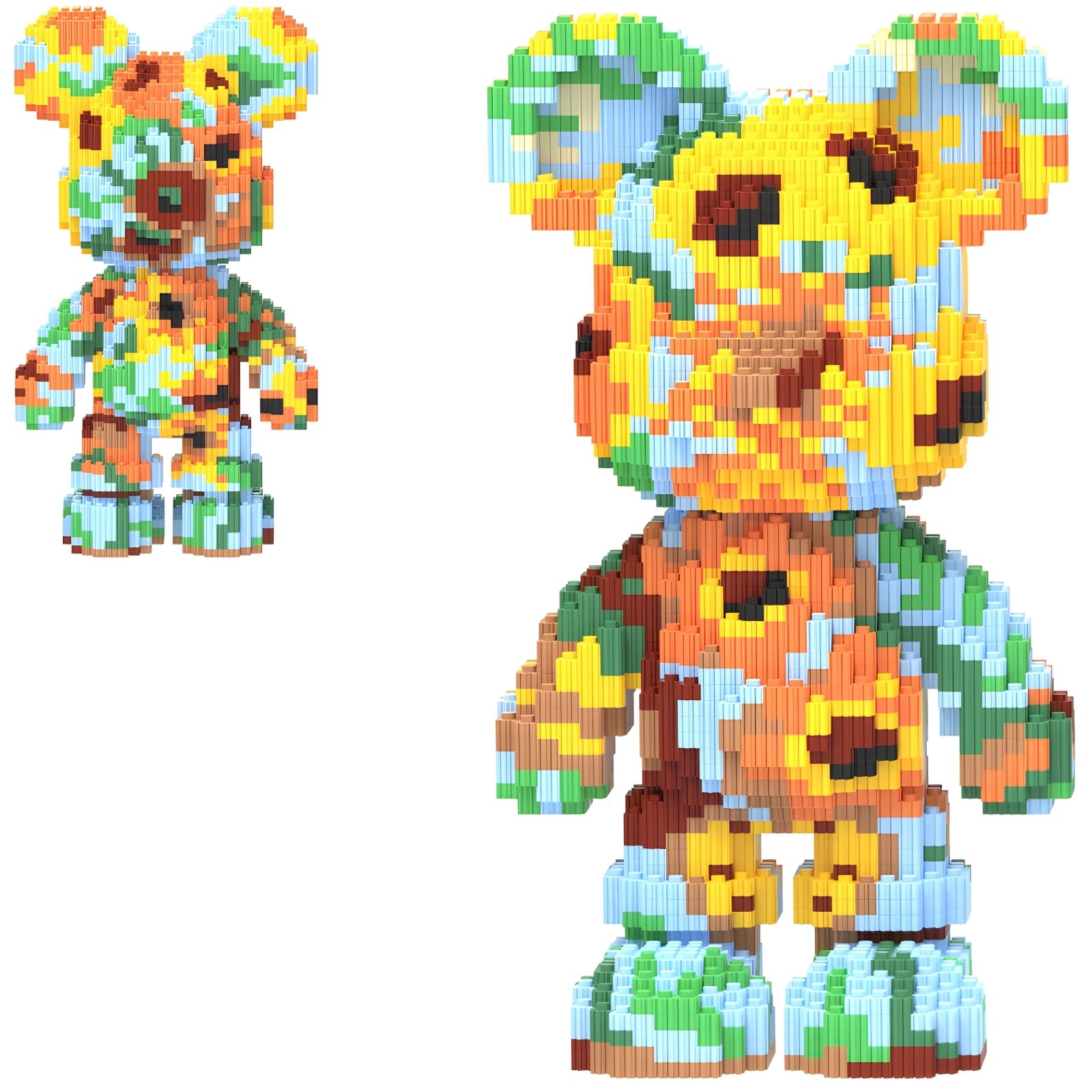 Sunflower Bear Mini Building Blocks Set, Teddy Bear Micro Building Block Kit, Animal Blocks Toy for Home Office Decor, Creative Gift for DIY Lover (4660 PCS) — image 1