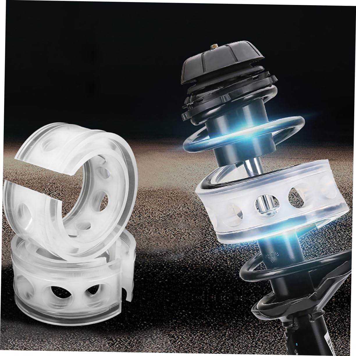 Ciieeo 4pcs Spring Shock Absorber Glue Buffers Car Bumper Cushion Car Shock Bushings Absorbers Shock Absorber Auto Bumper Cushion Transparent Rubber