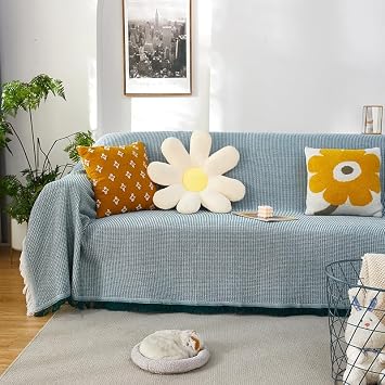 Umootek Sofa Slipcover Couch Covers Sofa Towel for Most Shape Sofas Blanket Shawl with Tassels Stylish Cushion Protector Multi-Use Home Decor
