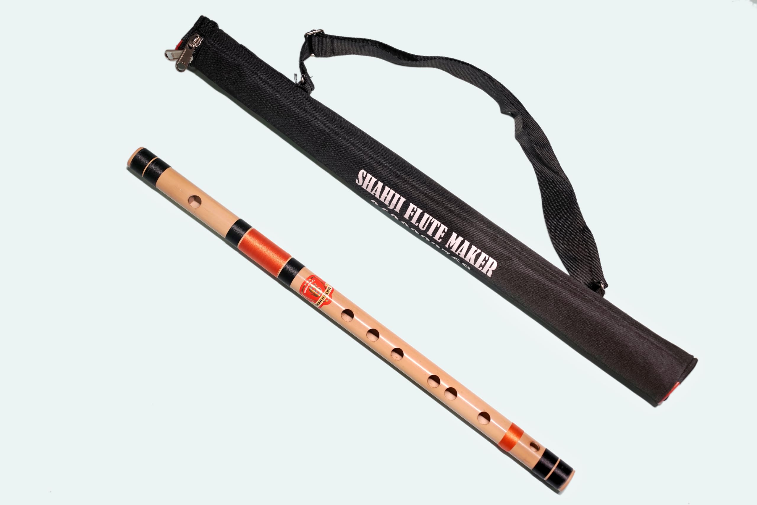 Shahji Flute Maker Professional Bamboo Flute 18.5 Inch – C Sharp Middle Scale | With Hard PVC Case and Carry Bag-image-11