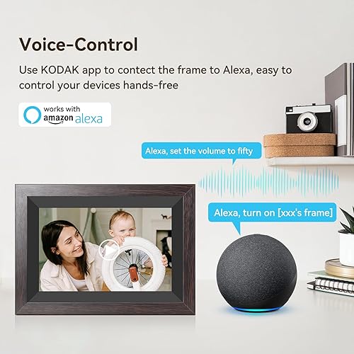 Vista 7 de KODAK Marco de fotos digital WiFi de 10.1 pulgadas con almacenamiento de 32 GB, marco de fotos digital inteligente electrónico, pantalla táctil IPS