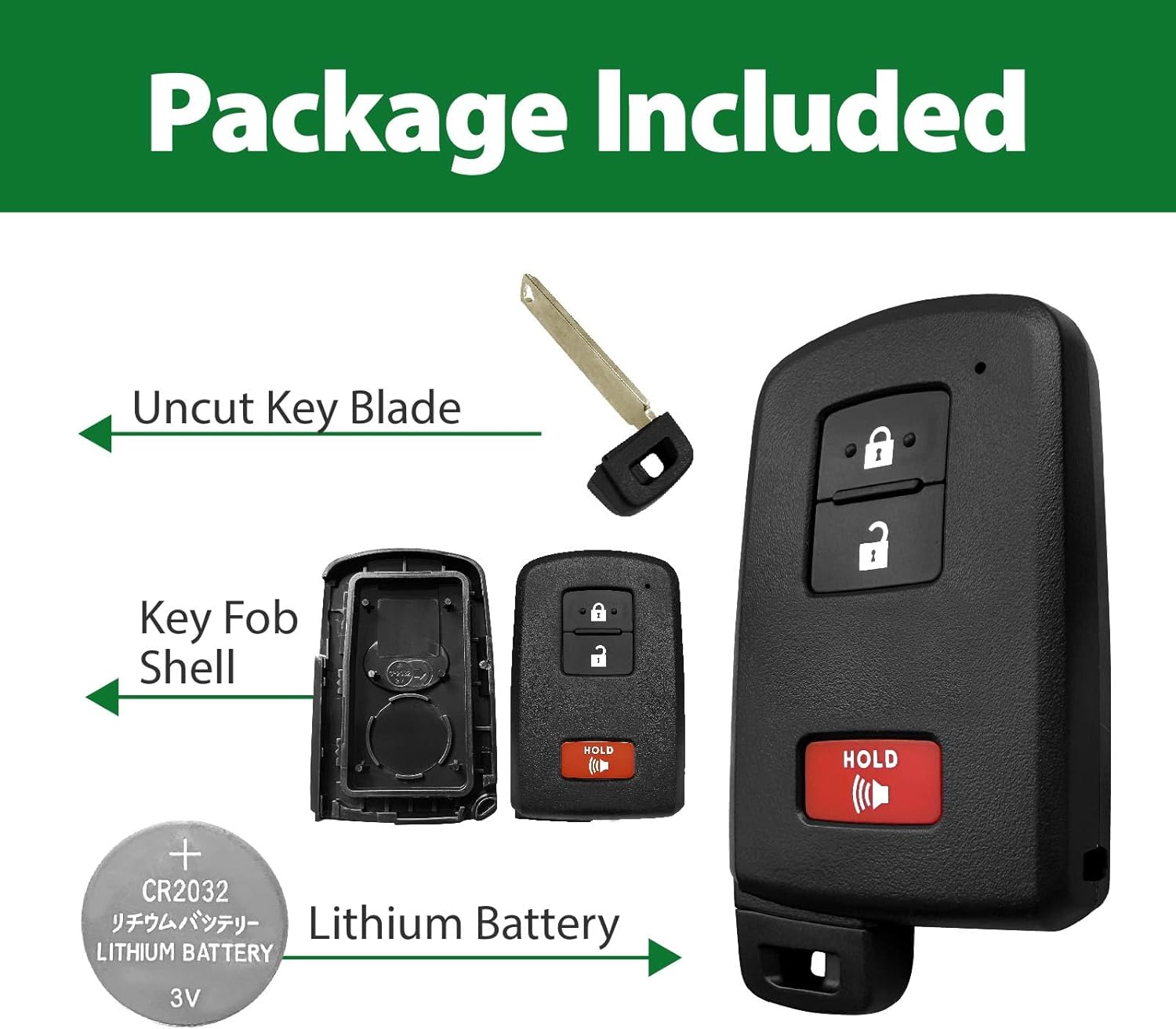 Replacement for 2016 2017 2018 2019 2020 2021 2022 Smart Proximity Toyota 4-Runner Tundra Tacoma Sequoia GNE 231451-0010 Board Key Fob HYQ14FBB 315MHz 3 Buttons