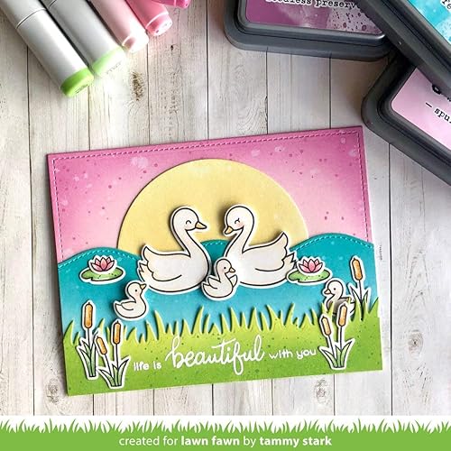 Miniatura 4 de Lawn Fawn Swan Soiree - Juego de sellos transparentes de 4 x 6 pulgadas y juego de troqueles personalizados a juego (LF2219, LF2220), paquete de 2