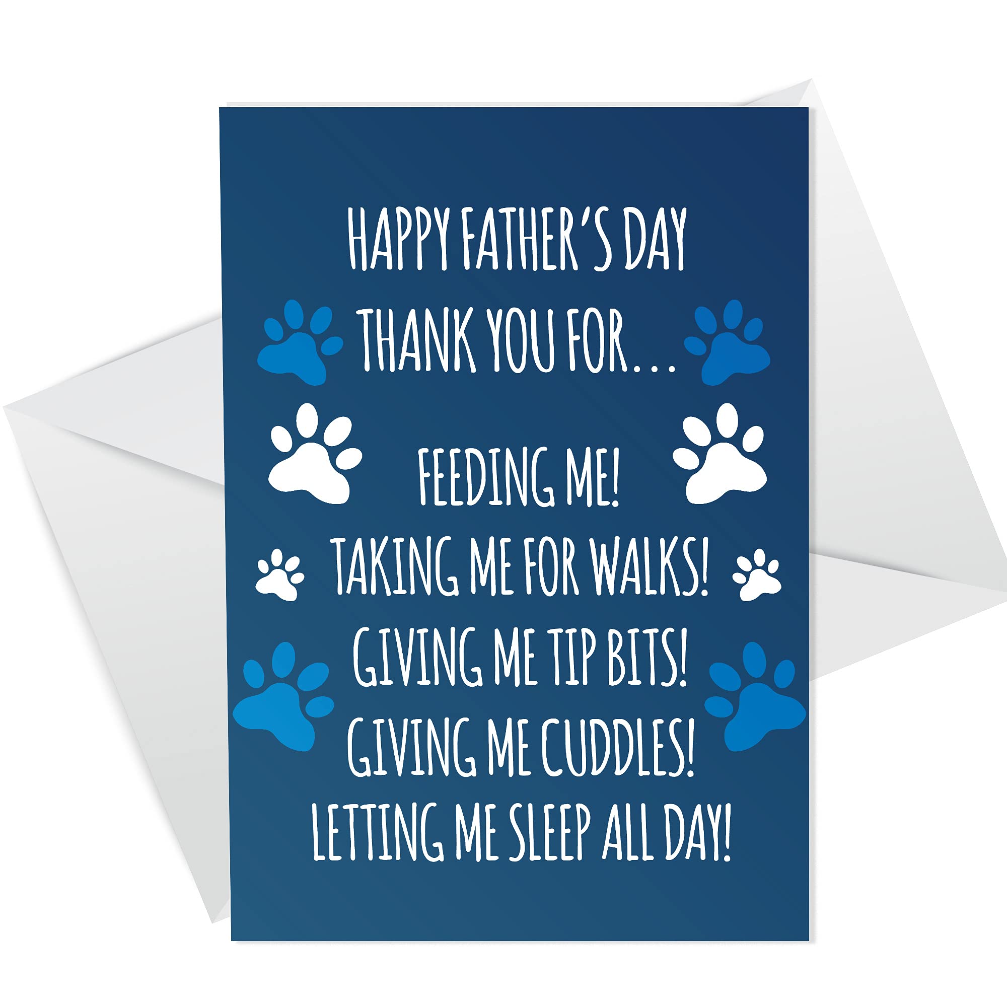 Funny Card For Dad From Dog Fathers Day Card Joke Card From Family Pet A6 Card