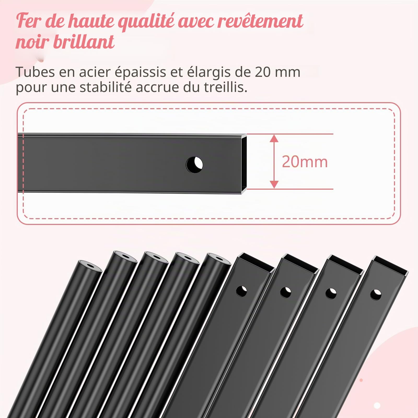 Xverycan Arche Jardin pour Rosiers Plantes Grimpantes, Arche de Jardin métallique Plus Robuste 2,4x2,4m,Arche de Jardin en Treillis,Décoration de Fête