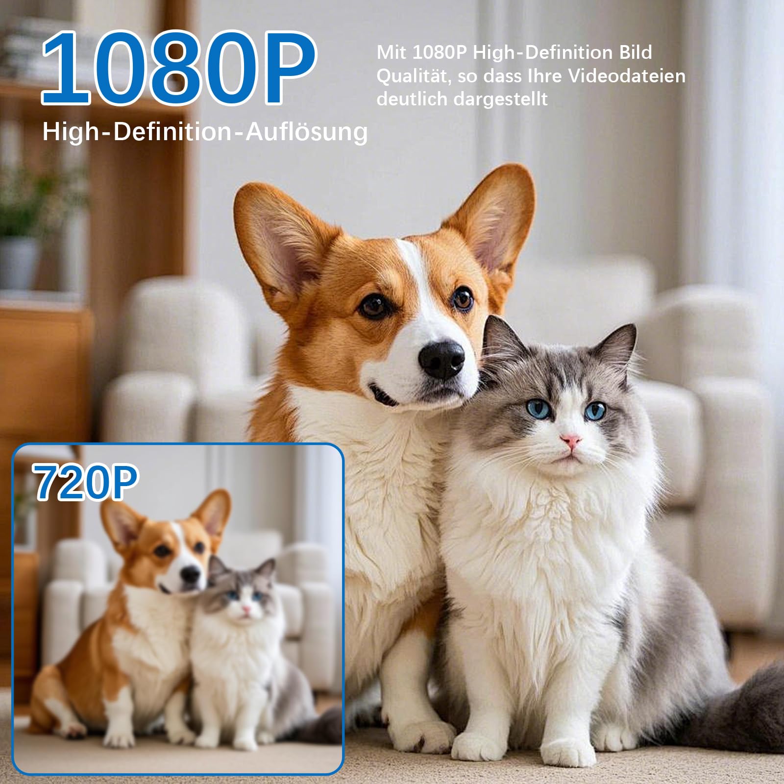 Mini Kamera, HD-Innenüberwachungskamera, mit kontinuierlicher Aufnahme-/Bewegungserkennungsfunktion, geeignet für Sicherheitsüberwachung in Hausinnenräumen, Büros und anderen Szenarien, ohne Wi-Fi