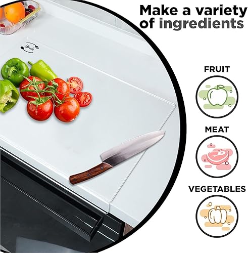 Miniatura 6 de Tabla de cortar acrílica de 2 piezas, tabla de cortar acrílica con borde de mostrador, tabla de cortar transparente para encimera, tablas de cortar