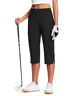 15 18 21 27 Capri Pants for Women High Waist Stretch Womens Golf Capris for Summer with Pockets