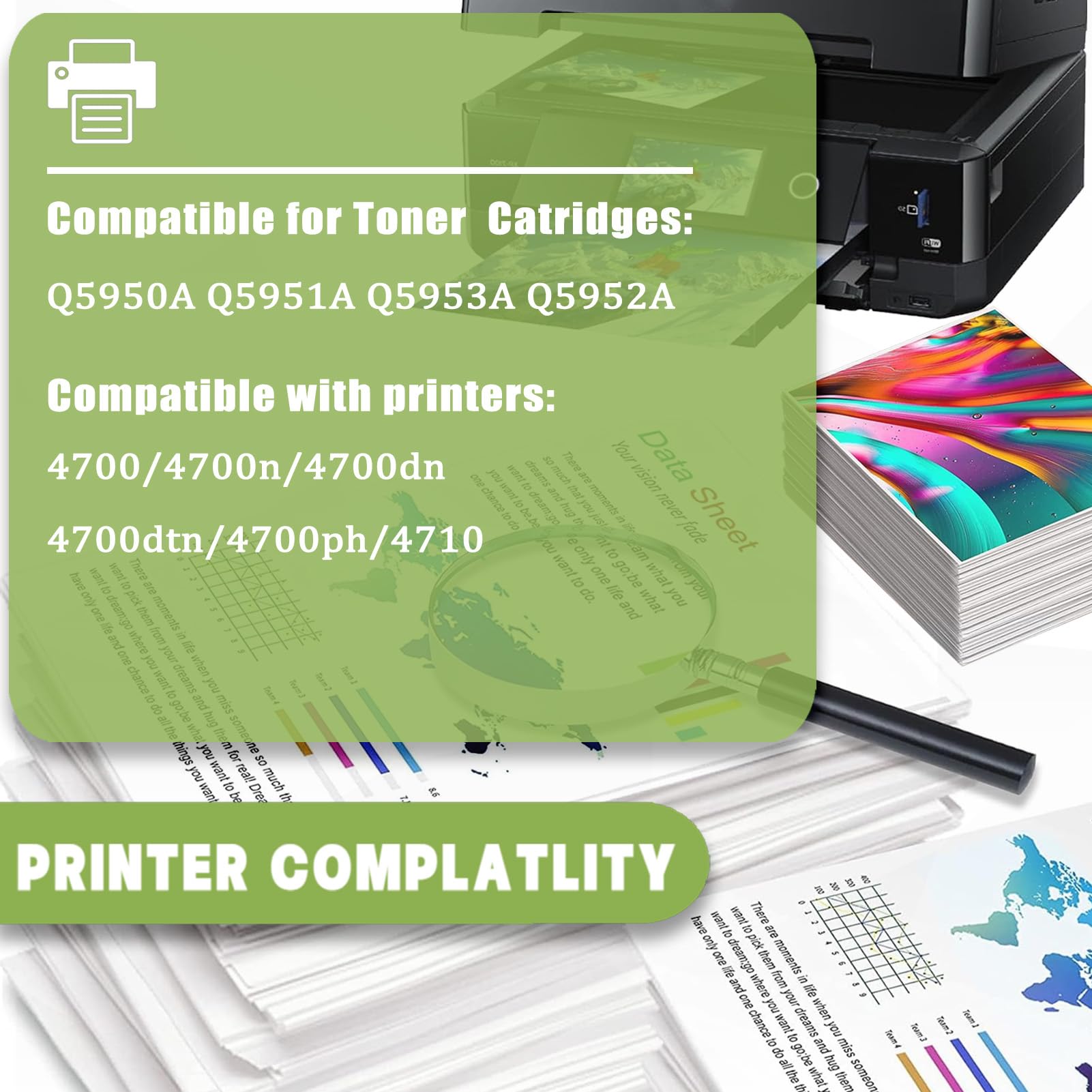 Toner Originale HP Q5950A HP Color Laserjet 4700 Nero Resa - Foto 4