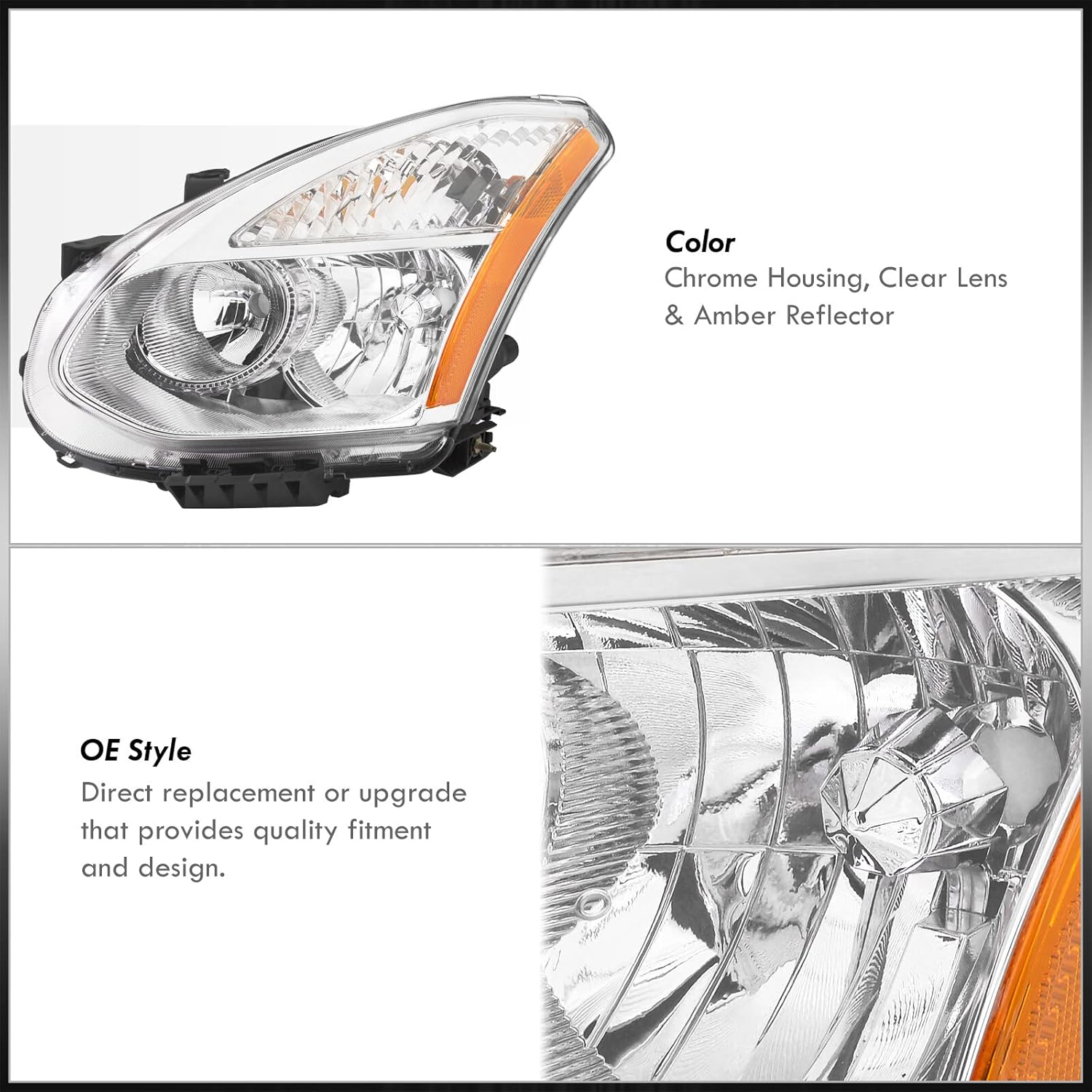 AJP Distributors Driving Headlights Headlamps Bumper Signal Head Lights Assembly Lamps Pair Compatible/Replacement For Rogue/Select 2008 2009 2010 2011 2012 2013 2014 2015 08 09 10 11 12 13 14 15