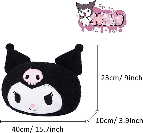 Miniatura 2 de Anime Kuromi - Almohada de cuello de caricaturas para automóvil, 2 piezas, cojín de felpa para reposacabezas y cuello, para sillas, reclinables,