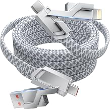 4 in 1 Charging Cable 5FT -MAX 66W USB C Cable Fast Charging, Multi Charging Cable, Multiple iPhone Charger Cord for iPhone 17/16/15/14/13/iPad/Android/Tablets/Car and More, Cruise Travel Essentials