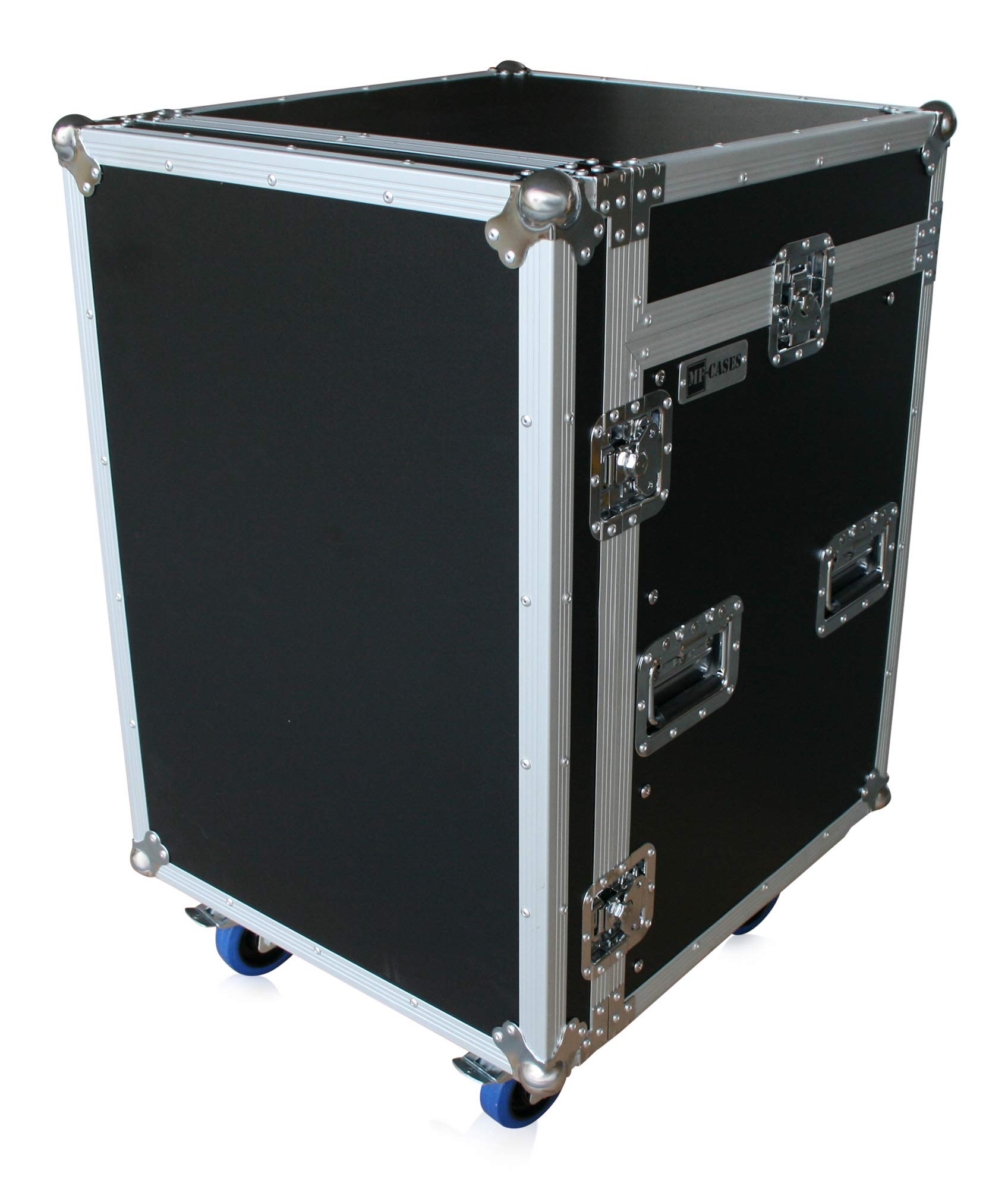 Winkelrack 14HE+10HE oben Notebook-Ablage Rollen Flightcase DJ Case