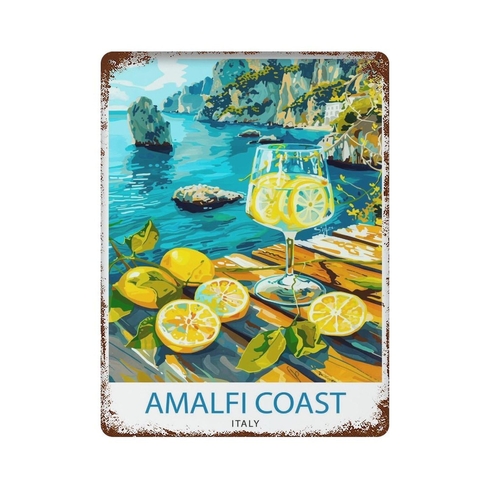 xiaoxiaoshen Amalfi Coast Italy Travel Italian L_3 Wall Decor Art Metal Tin Poster Modern Home Decor Art Home Bar Shop Decorations Vintage Sign 40x30cm