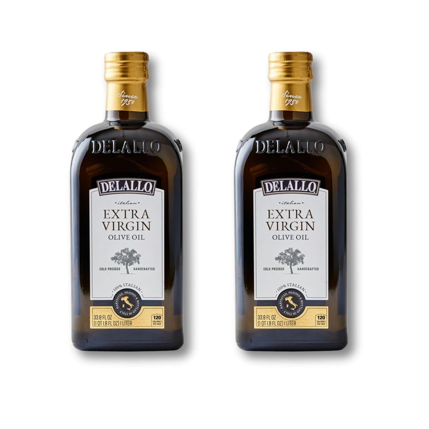 DeLallo Aceite de Oliva Extra Virgen Italiano 33.8 oz Botella (Pack de 2)