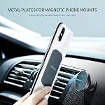 UGREEN Metal Plate for Magnetic Car Mount Cell Phone Magnet Holder with Strong Adhesive Sticker, 2 Round and 2 Rectangle Black